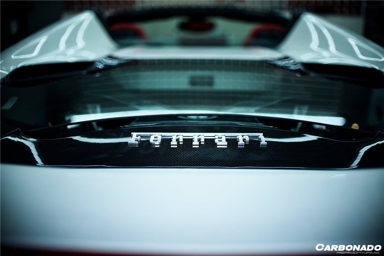 2015 - 2020 Ferrari 488 Spyder Dry Carbon Fiber Engine Hood With Glass